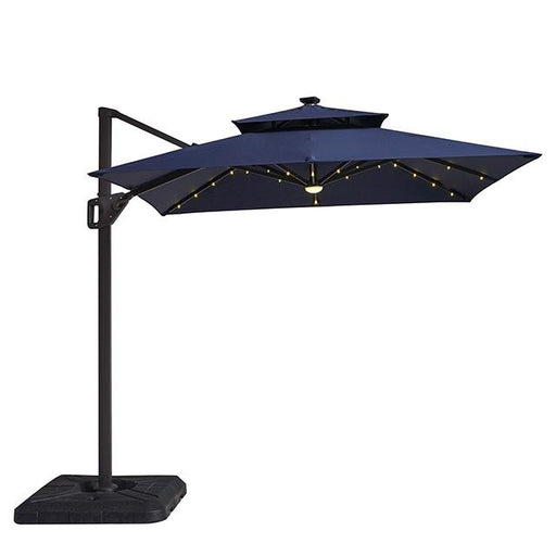 Xico 8 Ft Square Umbrella w/ Double Top w/ LED Light + 37" Large Base - LasVegasFurnitureOnline.com