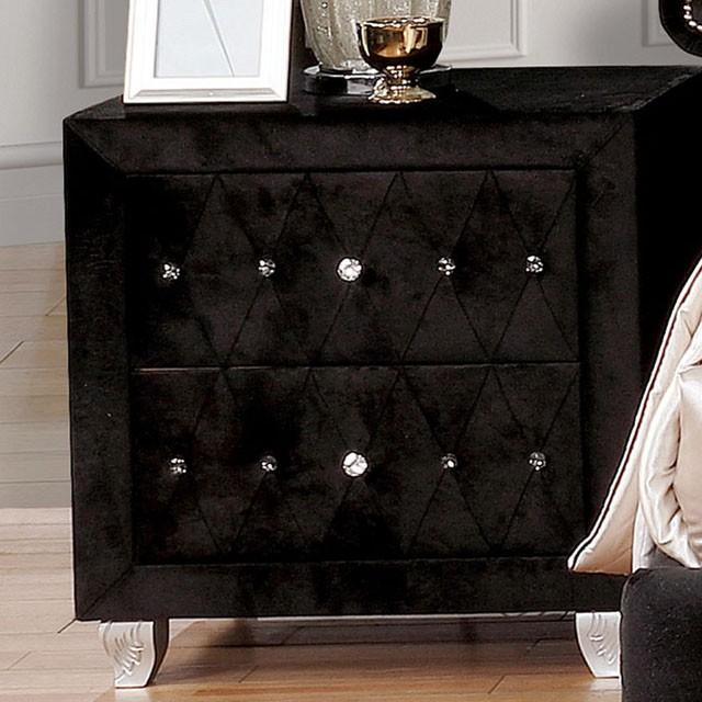 Alzire Black & Blue Night Stand - LasVegasFurnitureOnline.com