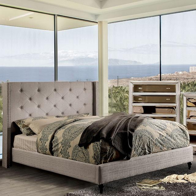 Anabelle E.King Bed Purple & Natural - LasVegasFurnitureOnline.com