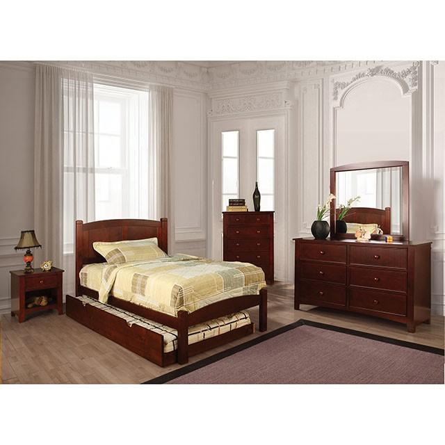 Cara Cherry Twin Bed - LasVegasFurnitureOnline.com