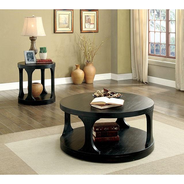 Carrie Antique Black End Table - LasVegasFurnitureOnline.com