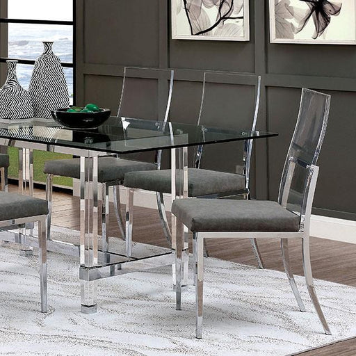 Casper 7 Pc Dining Table Set Chrome - LasVegasFurnitureOnline.com