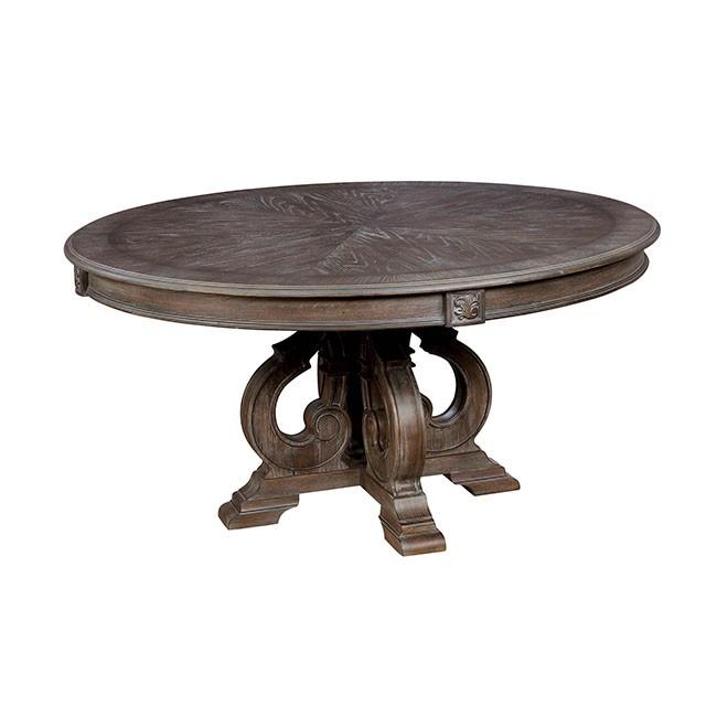 Arcadia Rustic Natural Tone Round Dining Table - LasVegasFurnitureOnline.com