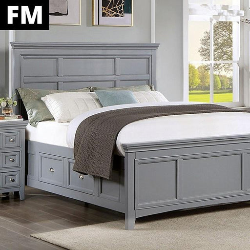 Castlile Bed Grey - LasVegasFurnitureOnline.com