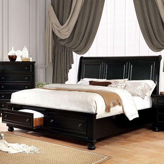 Castor Bed Black, Chrome, & White - LasVegasFurnitureOnline.com
