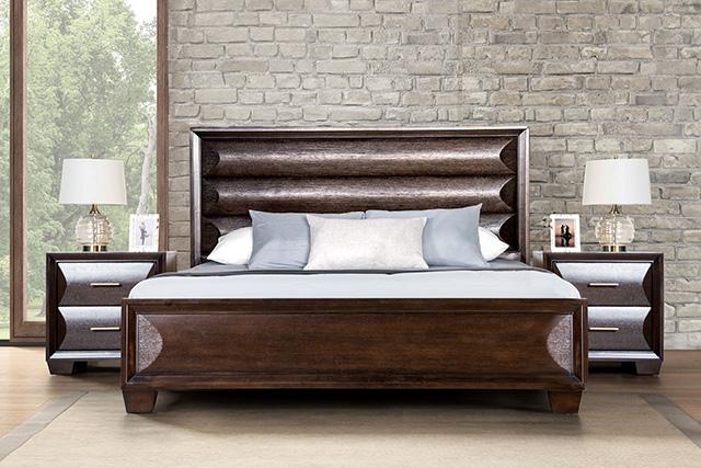 Chemnitz Bed Espresso & White - LasVegasFurnitureOnline.com