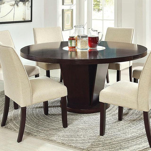 Cimma Espresso Round Dining Table - LasVegasFurnitureOnline.com