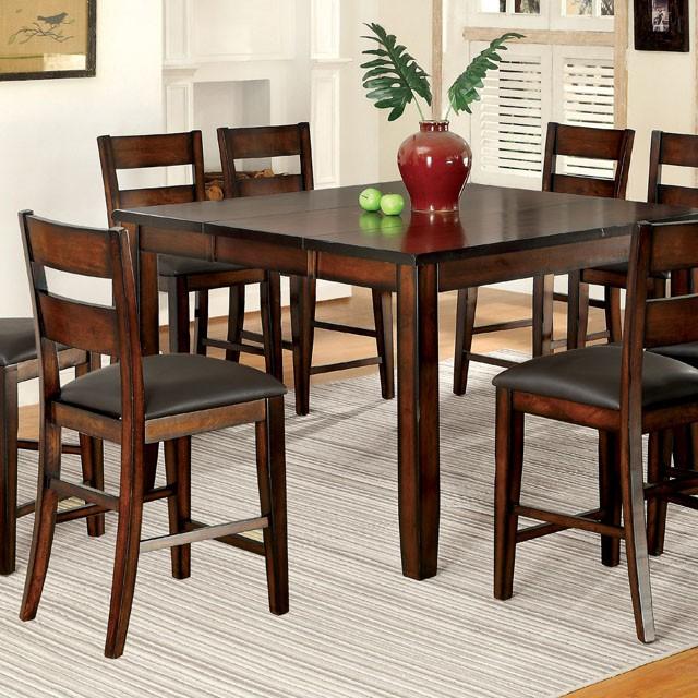 DICKINSON II Dark Cherry Counter Ht. Table w/ 18" Leaf - LasVegasFurnitureOnline.com