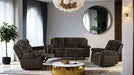 Dionysus Manual Reclining Sofa Brown - LasVegasFurnitureOnline.com