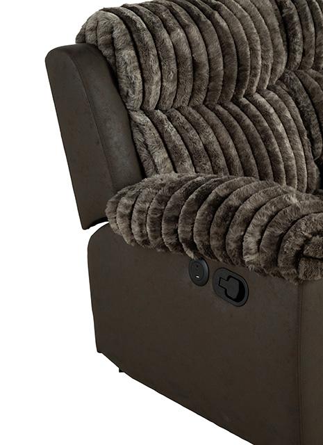 Dionysus Manual Reclining Sofa Brown - LasVegasFurnitureOnline.com