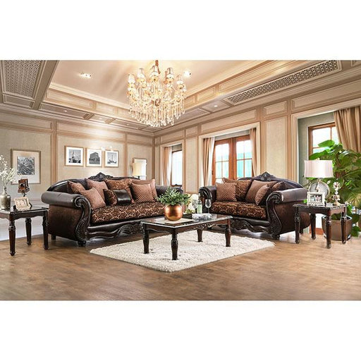 ELPIS Brown/Espresso Sofa - LasVegasFurnitureOnline.com