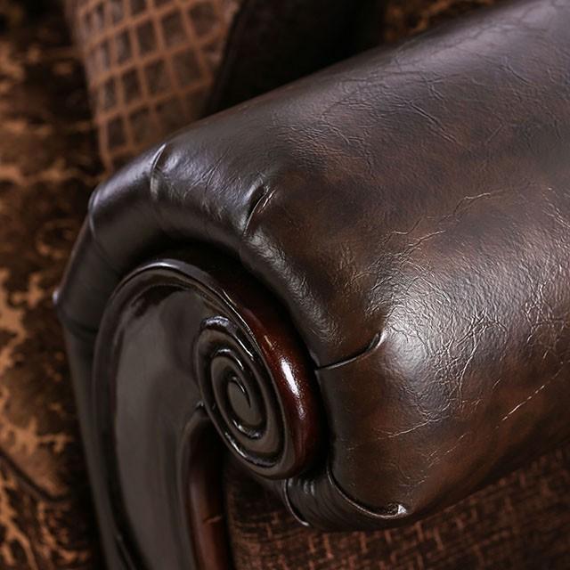 ELPIS Brown/Espresso Sofa - LasVegasFurnitureOnline.com