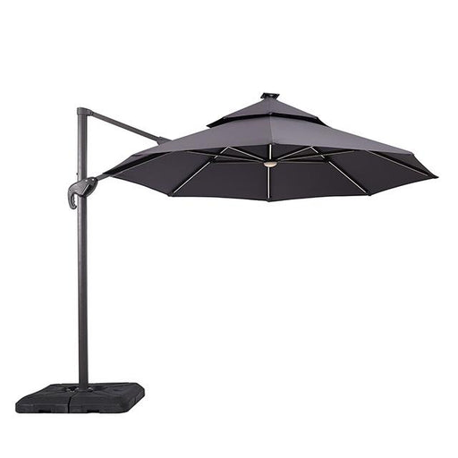 Xico 8 Ft Square Umbrella w/ Double Top w/ LED Light + 37" Large Base - LasVegasFurnitureOnline.com