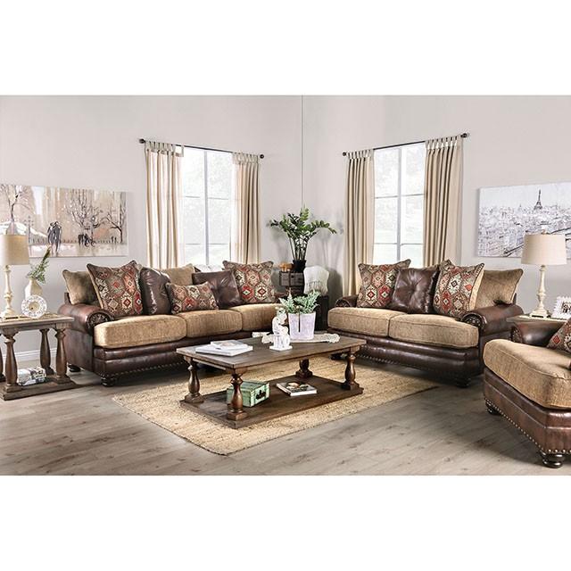 Fletcher Brown/Tan Sofa - LasVegasFurnitureOnline.com