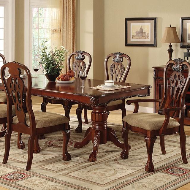 GEORGETOWN Antique Cherry Dining Table w/ Double Pedestals - LasVegasFurnitureOnline.com