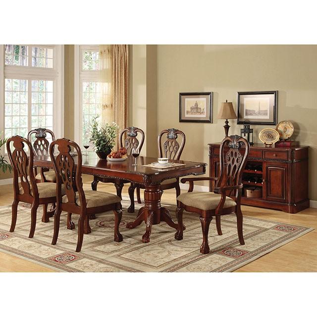 GEORGETOWN Antique Cherry Dining Table w/ Double Pedestals - LasVegasFurnitureOnline.com