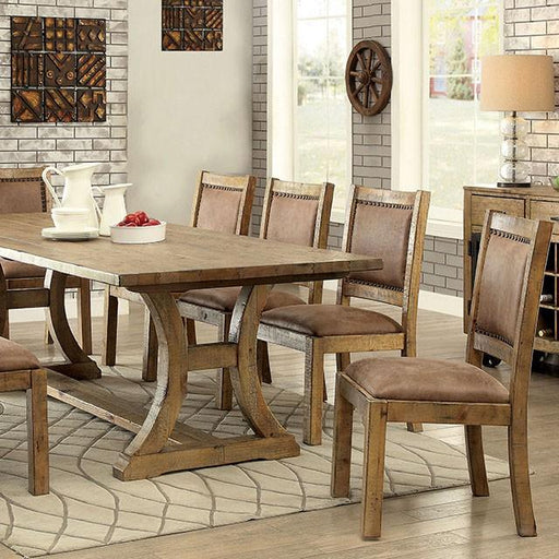 GIANNA Rustic Pine 96" Dining Table - LasVegasFurnitureOnline.com