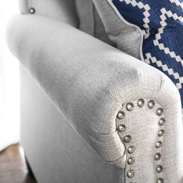 Giovanni Beige/Blue Sofa - LasVegasFurnitureOnline.com