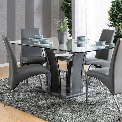 Glenview I Gray/Chrome Dining Table - LasVegasFurnitureOnline.com