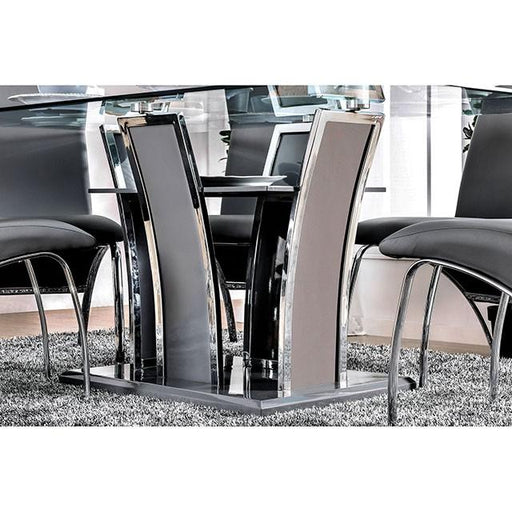 Glenview I Gray/Chrome Dining Table - LasVegasFurnitureOnline.com