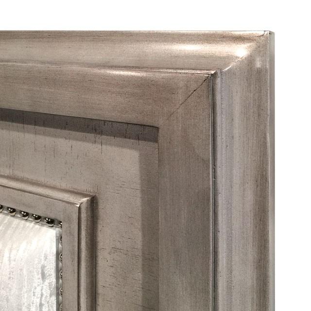 Golva E.King & Queen Bed White & Silver - LasVegasFurnitureOnline.com