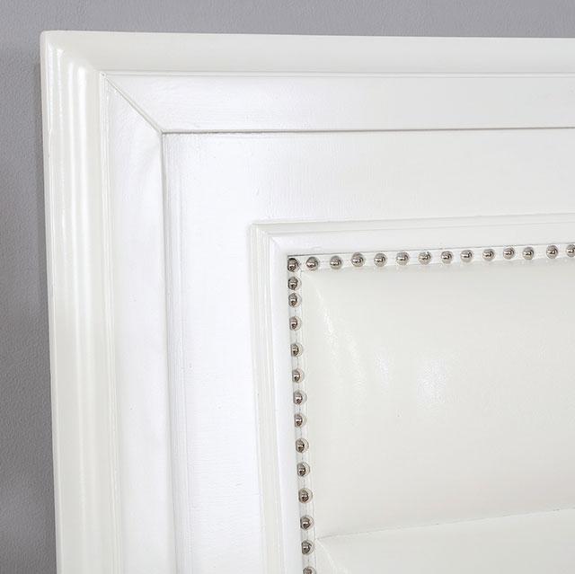 Golva E.King & Queen Bed White & Silver - LasVegasFurnitureOnline.com