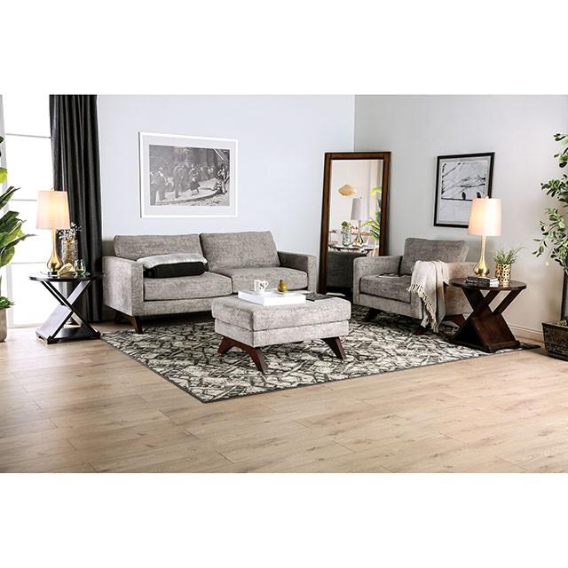 Harlech Gray Ottoman - LasVegasFurnitureOnline.com