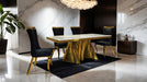 Basilicata 7 Pc Dining Table Set Chrome & Gold 5 - LasVegasFurnitureOnline.com