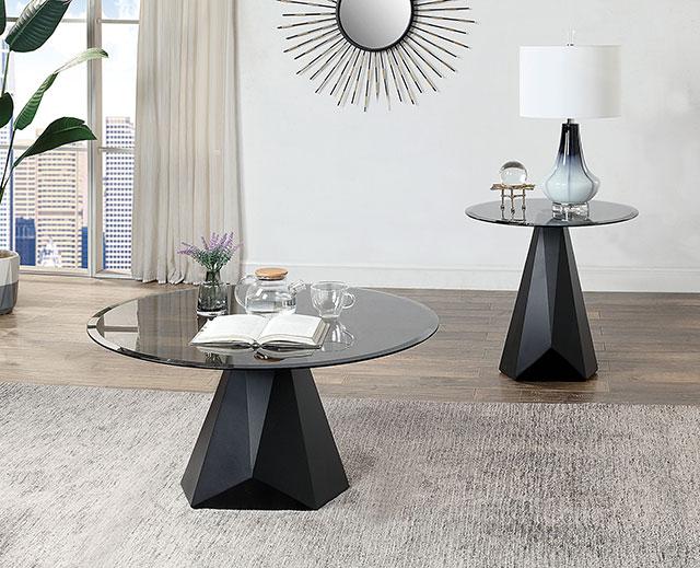 BISHOP End Table, Black/Gray - LasVegasFurnitureOnline.com