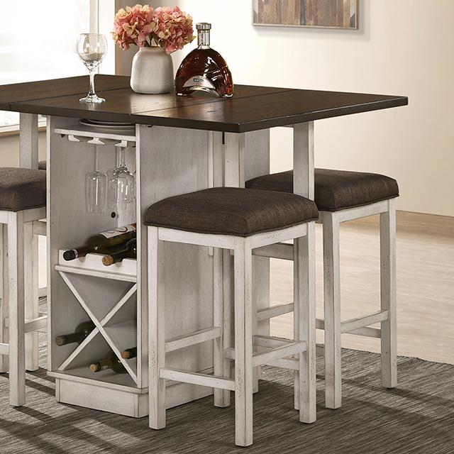 BINGHAM Counter Ht. Table w/ 2 x 15" Leaves - LasVegasFurnitureOnline.com