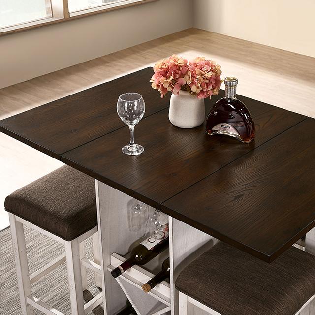 BINGHAM Counter Ht. Table w/ 2 x 15" Leaves - LasVegasFurnitureOnline.com