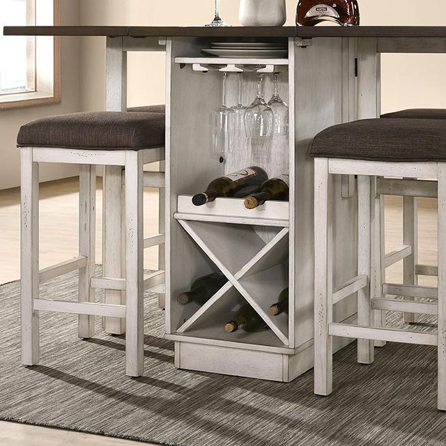BINGHAM Counter Ht. Table w/ 2 x 15" Leaves - LasVegasFurnitureOnline.com