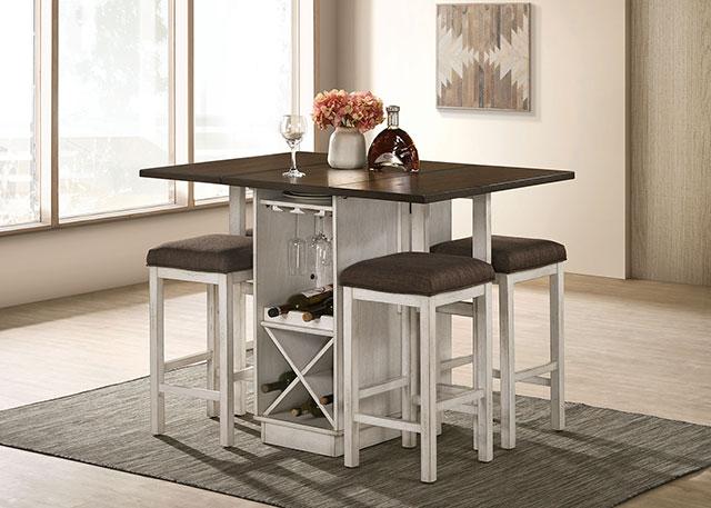 BINGHAM Counter Ht. Table w/ 2 x 15" Leaves - LasVegasFurnitureOnline.com