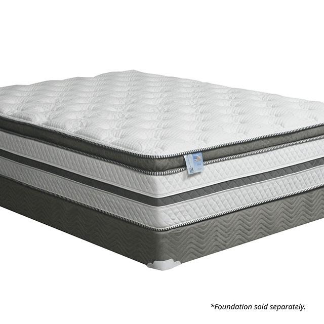 SIDDALEE White/Gray 16" Euro Pillow Top Mattress, Queen - LasVegasFurnitureOnline.com