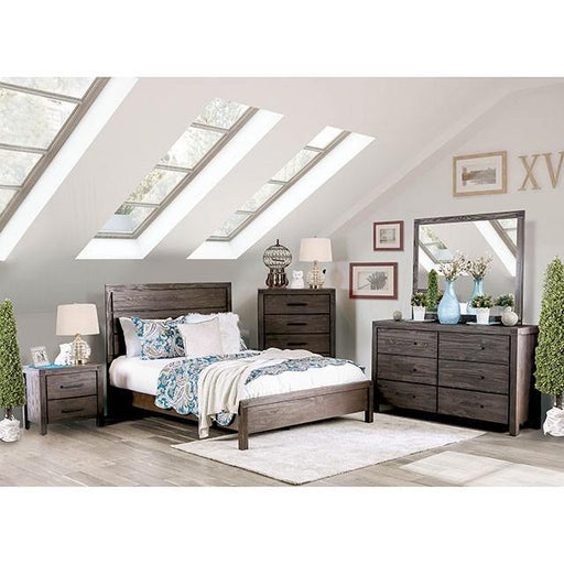 Rexburg Wire-Brushed Rustic Brown E.King & Full Bed - LasVegasFurnitureOnline.com