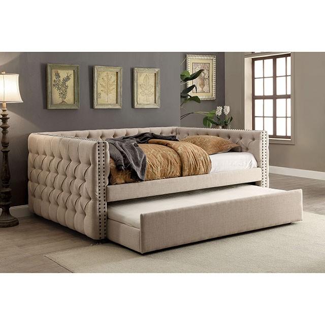 SUZANNE Ivory Trundle - LasVegasFurnitureOnline.com