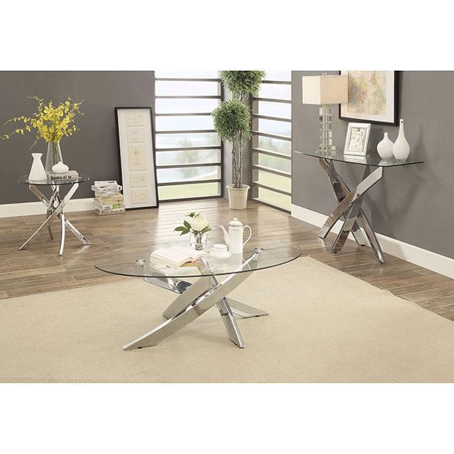 LAILA Chrome End Table - LasVegasFurnitureOnline.com