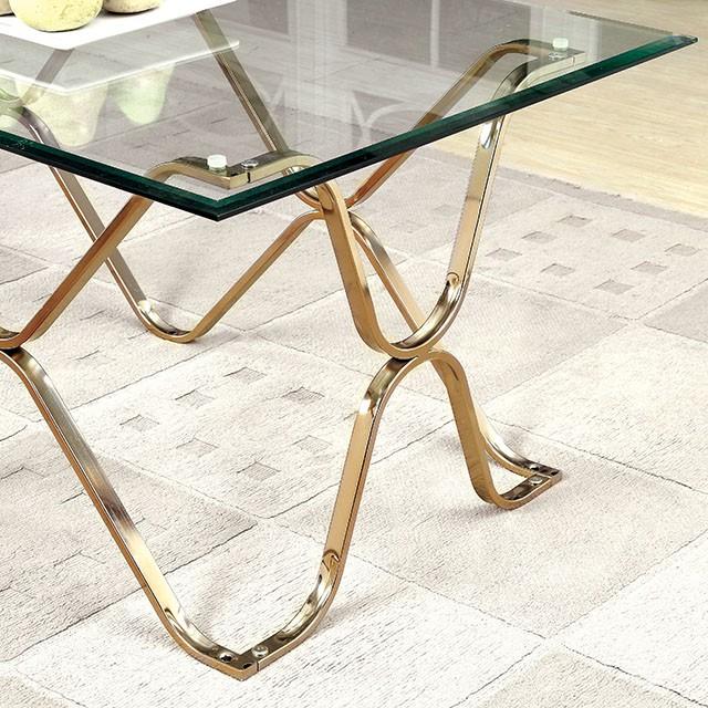 Vador Sofa Table – Modern Glass Top Accent Table with Metal Base - LasVegasFurnitureOnline.com