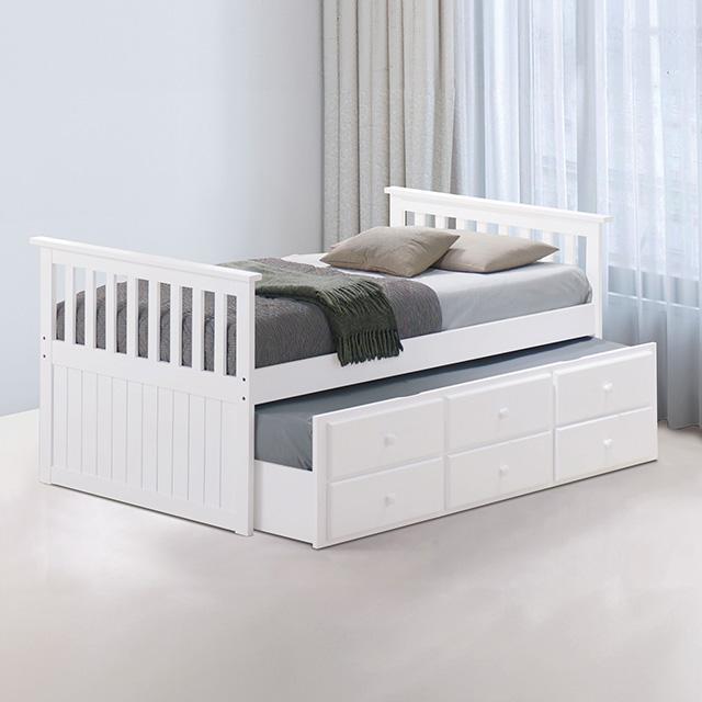 Captain Bed Clemens White - LasVegasFurnitureOnline.com