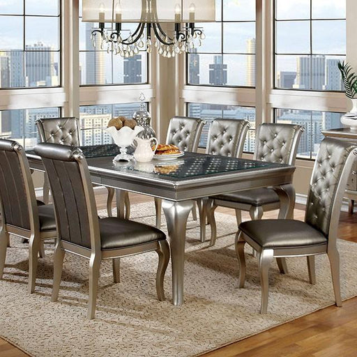 Amina Champagne Dining Table - LasVegasFurnitureOnline.com