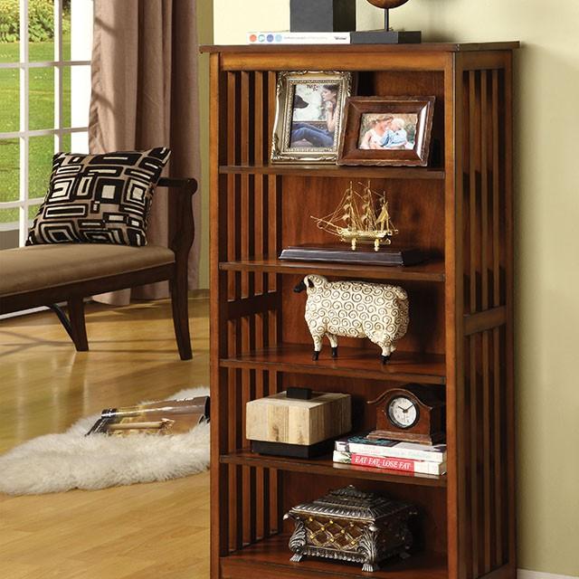 Valencia I Antique Oak Media Shelf - LasVegasFurnitureOnline.com