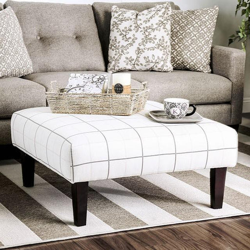 Dorset Ivory/Pattern Ottoman - LasVegasFurnitureOnline.com