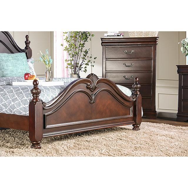 Mandura Cherry Queen Bed - LasVegasFurnitureOnline.com