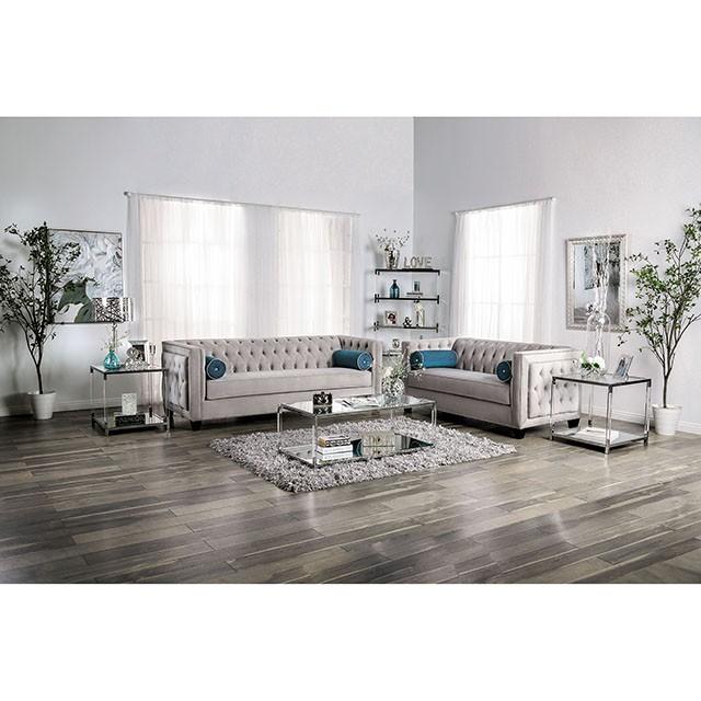 Silvan Gray Love Seat - LasVegasFurnitureOnline.com