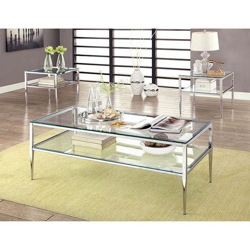 TANIKA Chrome End Table, Chrome - LasVegasFurnitureOnline.com