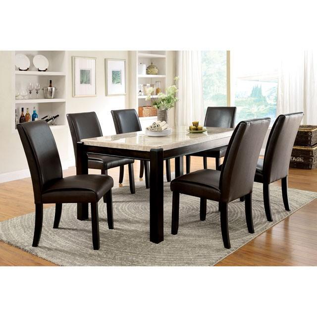 GLADSTONE I Dark Walnut/Ivory Dining Table - LasVegasFurnitureOnline.com