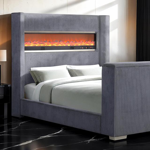 Sumter Bed Black & Grey - LasVegasFurnitureOnline.com