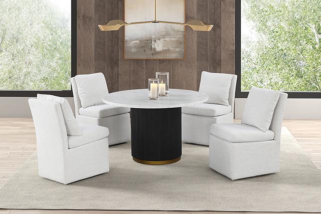 Varde 5 Pc Dining Table Set White - LasVegasFurnitureOnline.com