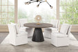 Broager 5 Pc Dining Table Set (Light Gray Caster Chairs) - LasVegasFurnitureOnline.com