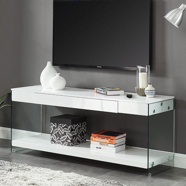 Sabugal White 70" TV Stand - LasVegasFurnitureOnline.com